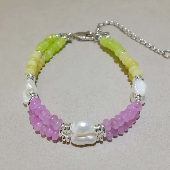 Handmade Nature Gemstone Bracelet with Freshwater Pearl Amethyst Bracelet Handmade Nature Gemstone Bracelet with Freshwater Pearl Amethyst Bracelet